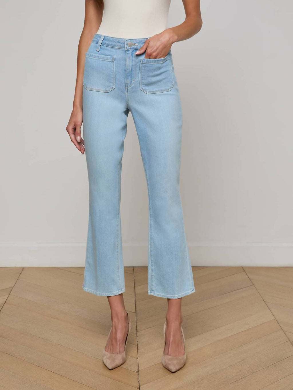 L'Agence - Noya Cropped Slim Flare Jeans