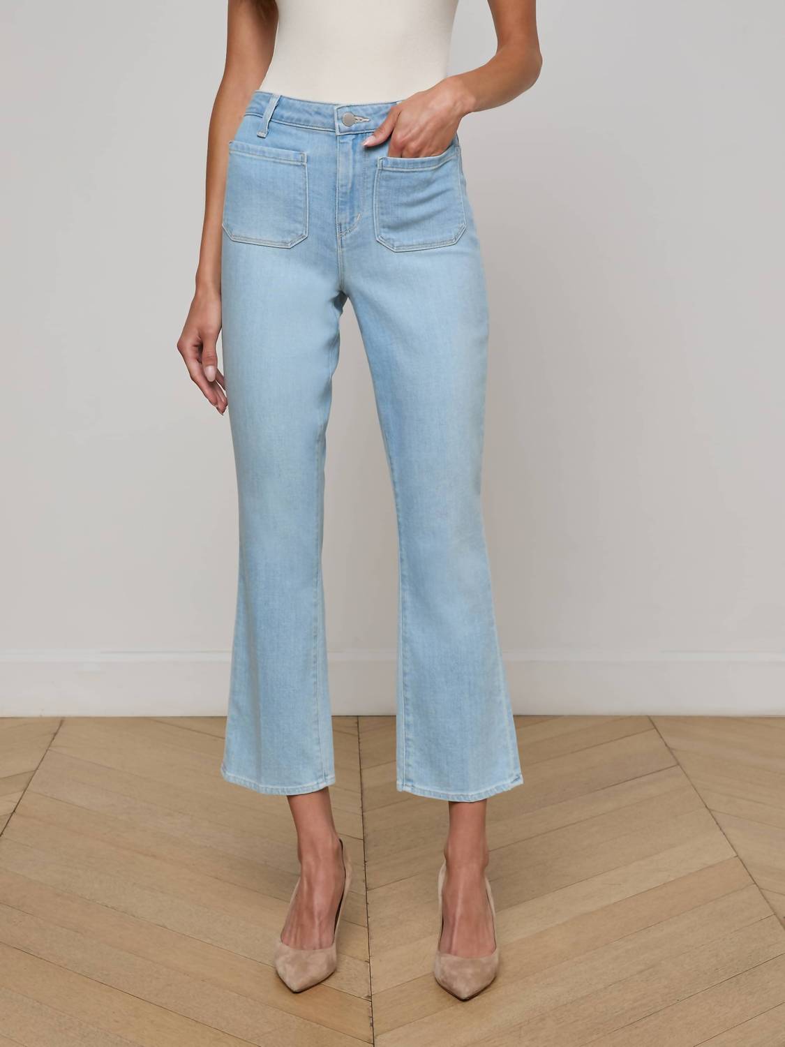 L'Agence - Noya Cropped Slim Flare Jeans