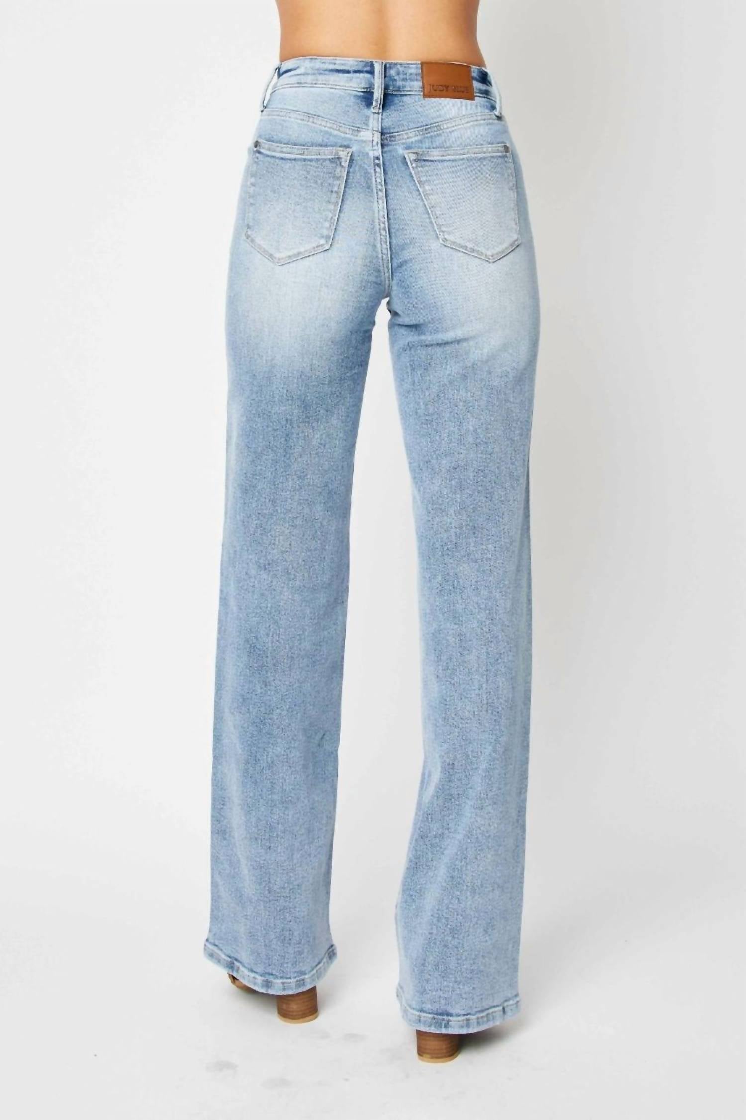 Judy Blue - Front Yoke Retro Wide Leg Denim Jeans