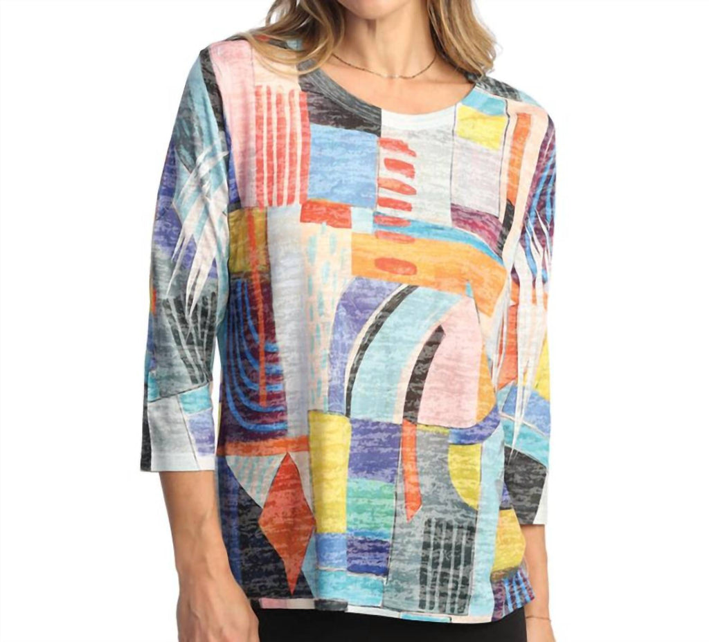 Jess & Jane - Santiago Boucle Mesh Asymmetric Top