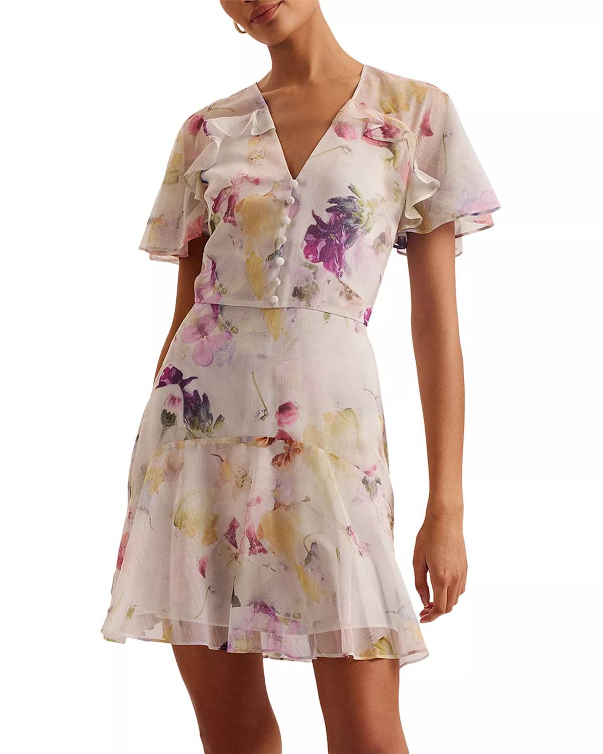 Ted Baker - Angel Sleeve Fit And Flare Mini Dress