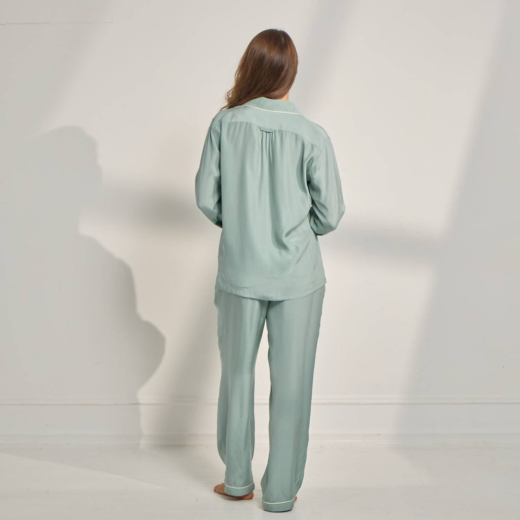 The Sleep Code - Women's Washable Silk Long Pj Set