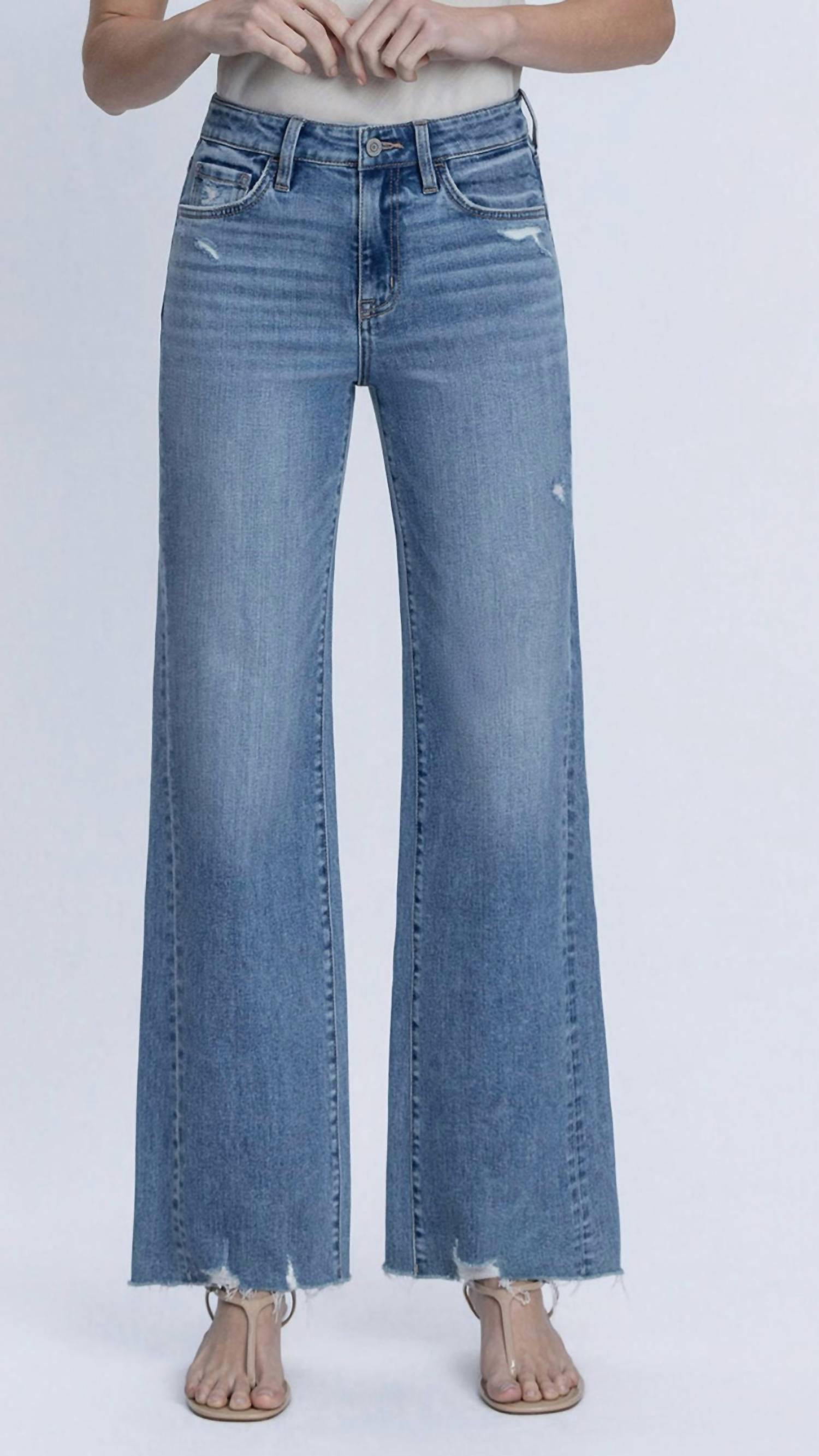 Flying Monkey - Women's High Rise Slant Side Seam Vintage Flare Jeans