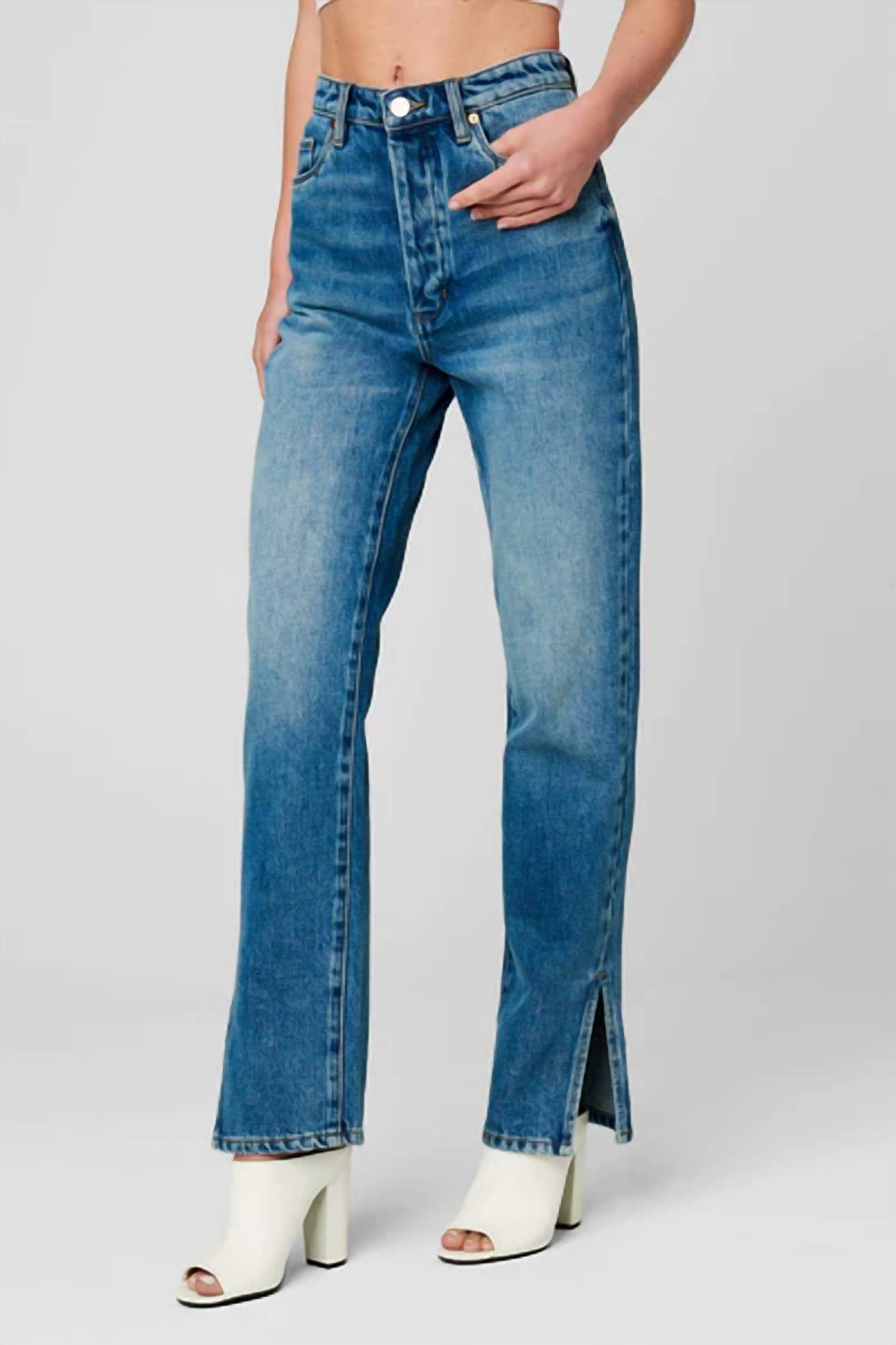Blanknyc - the lexington slim straight slit jeans