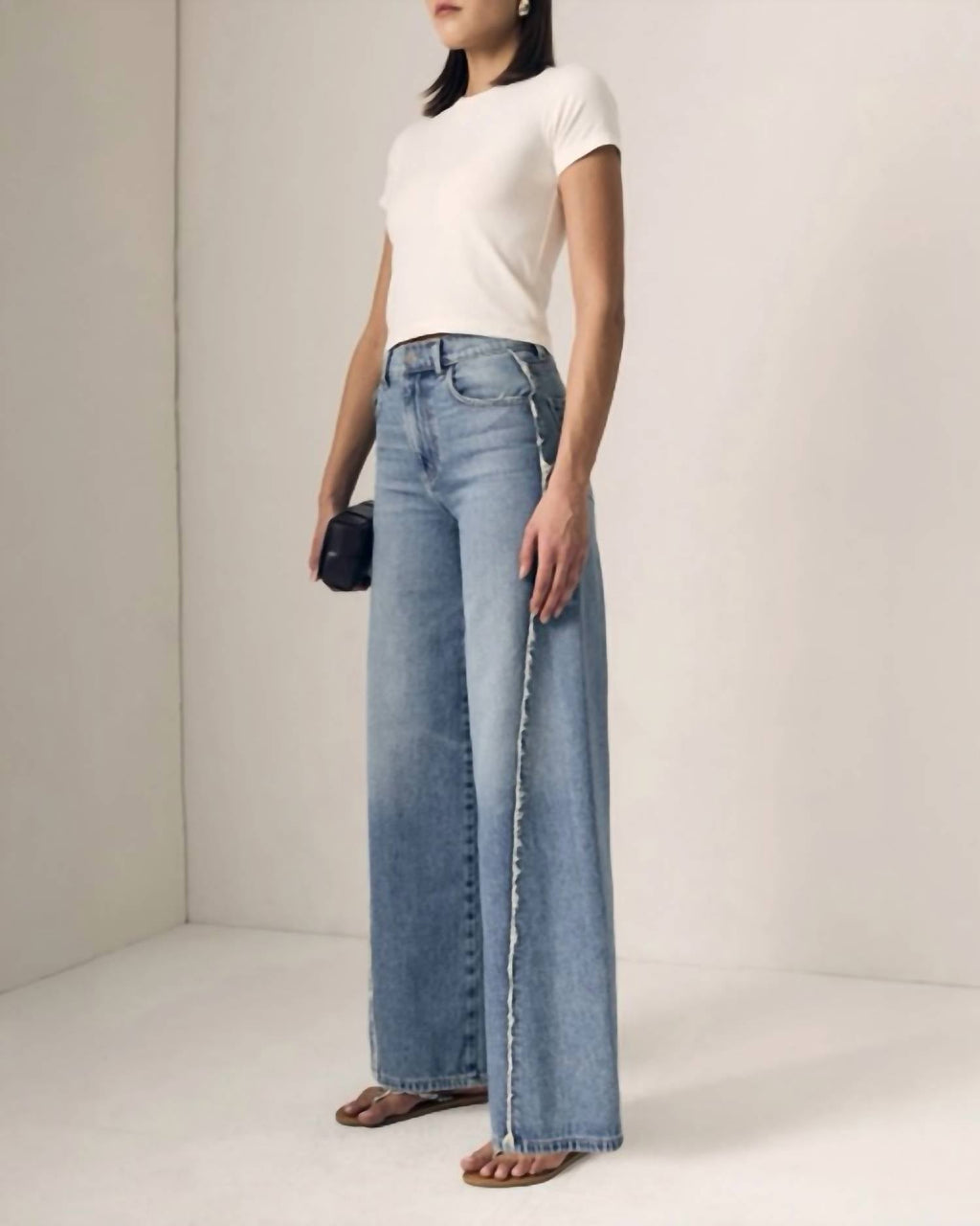 Le Jean - Joss Wide Leg Fray Outseam Jeans