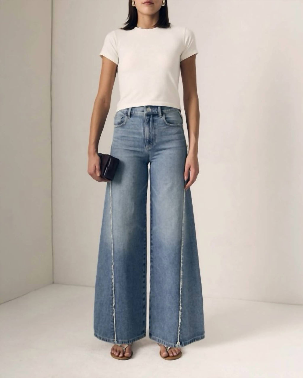 Le Jean - Joss Wide Leg Fray Outseam Jeans