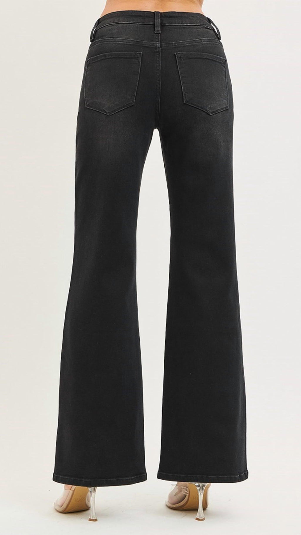 Risen - High Rise Tummy Control Wide Leg Jeans