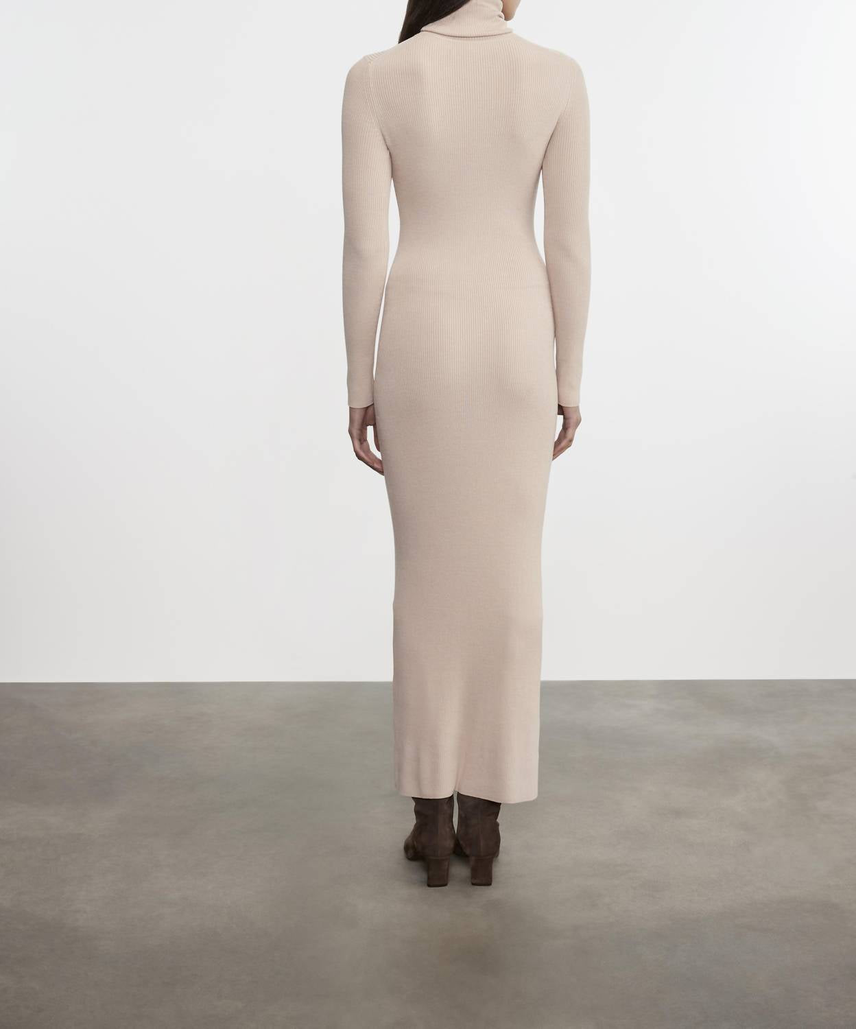 Enza Costa - SILK SWEATER RIB ANKLE TURTLENECK DRESS