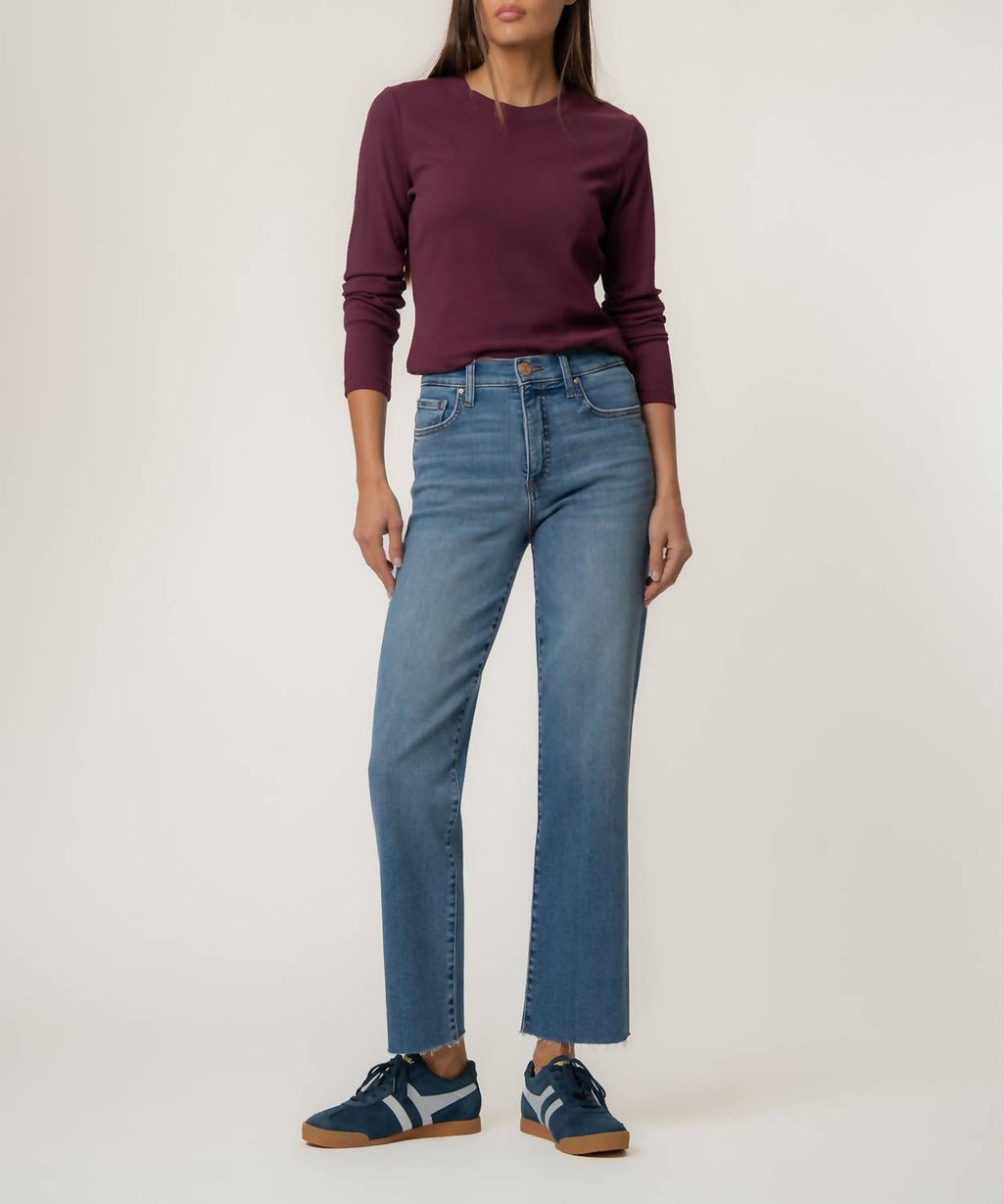Kut From The Kloth - Avery Straight Leg Jeans With Raw Hem