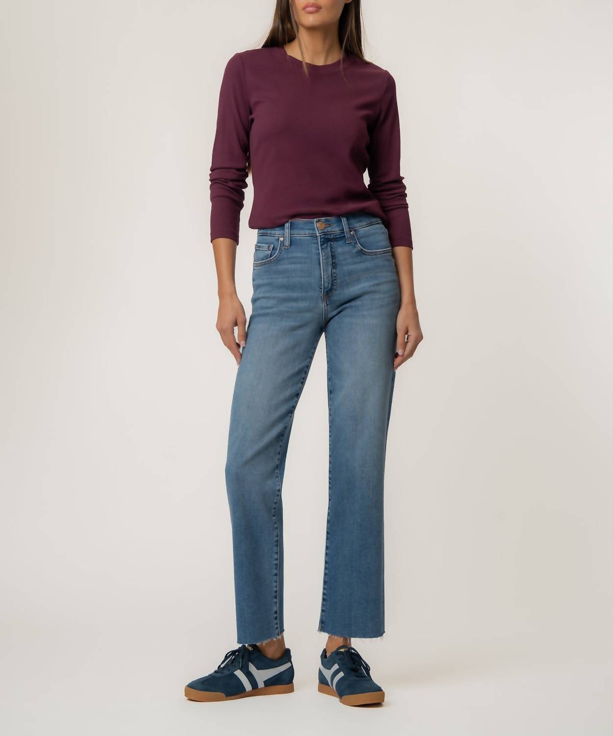 Kut From The Kloth - Avery Straight Leg Jeans With Raw Hem