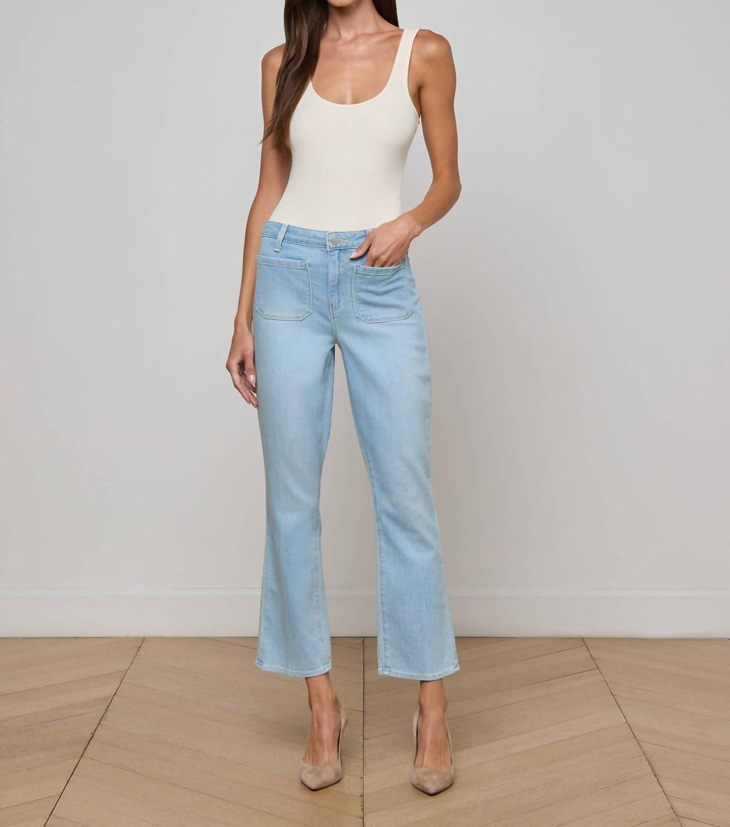 L'Agence - Noya Cropped Slim Flare Jeans