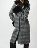 Joseph Ribkoff - Plaid Print Faux Fur Coat