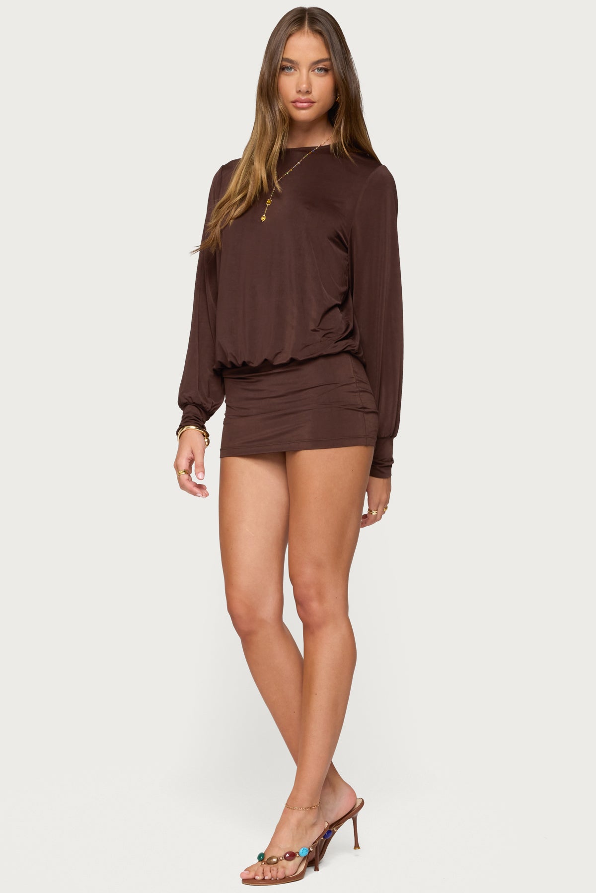 Guilia Backless Long Sleeve Romper
