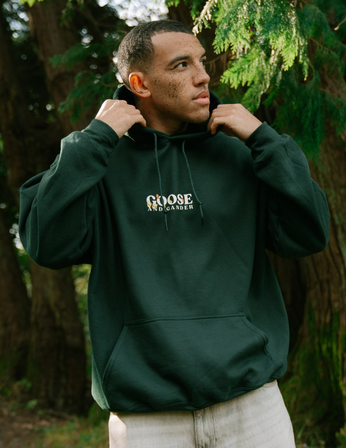 Woodland Goose Hoodie - Forest Green