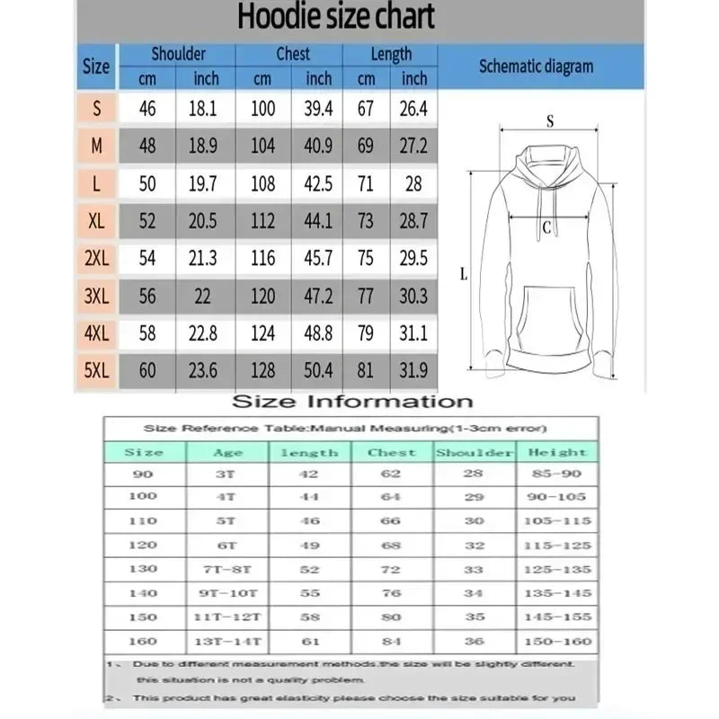 Hip Hop Large Hoodie 2026 Men's and Women's Autumn/Winter New Anime Printed Casual Loose Parent Child Hoodie Top
