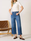 Frame - The Seamed Wide Trouser Crop Jean