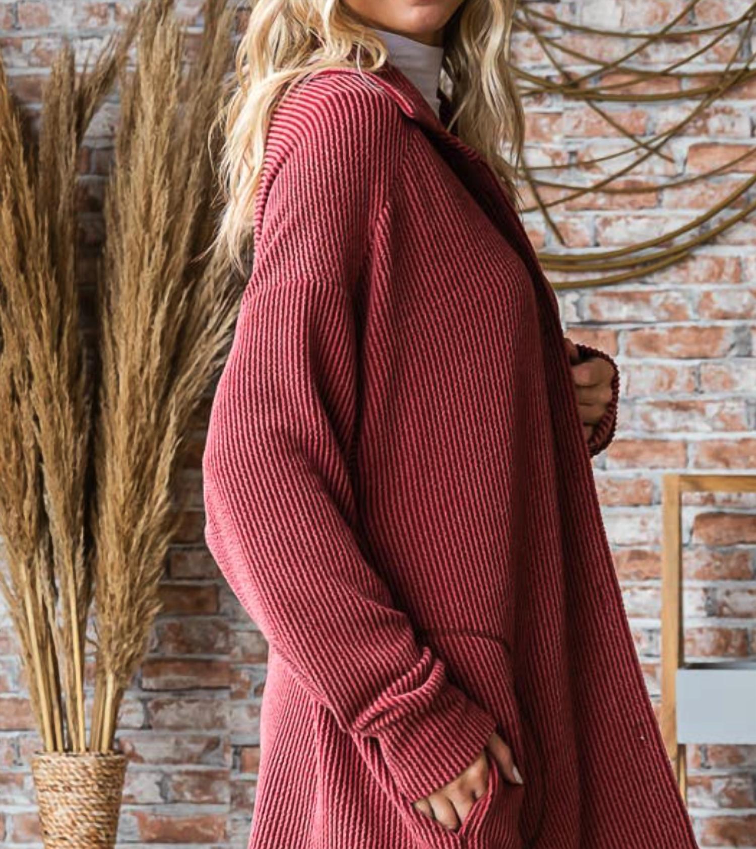 7Th Ray - Rib Button Down Side Pocket Shacket - Plus Size