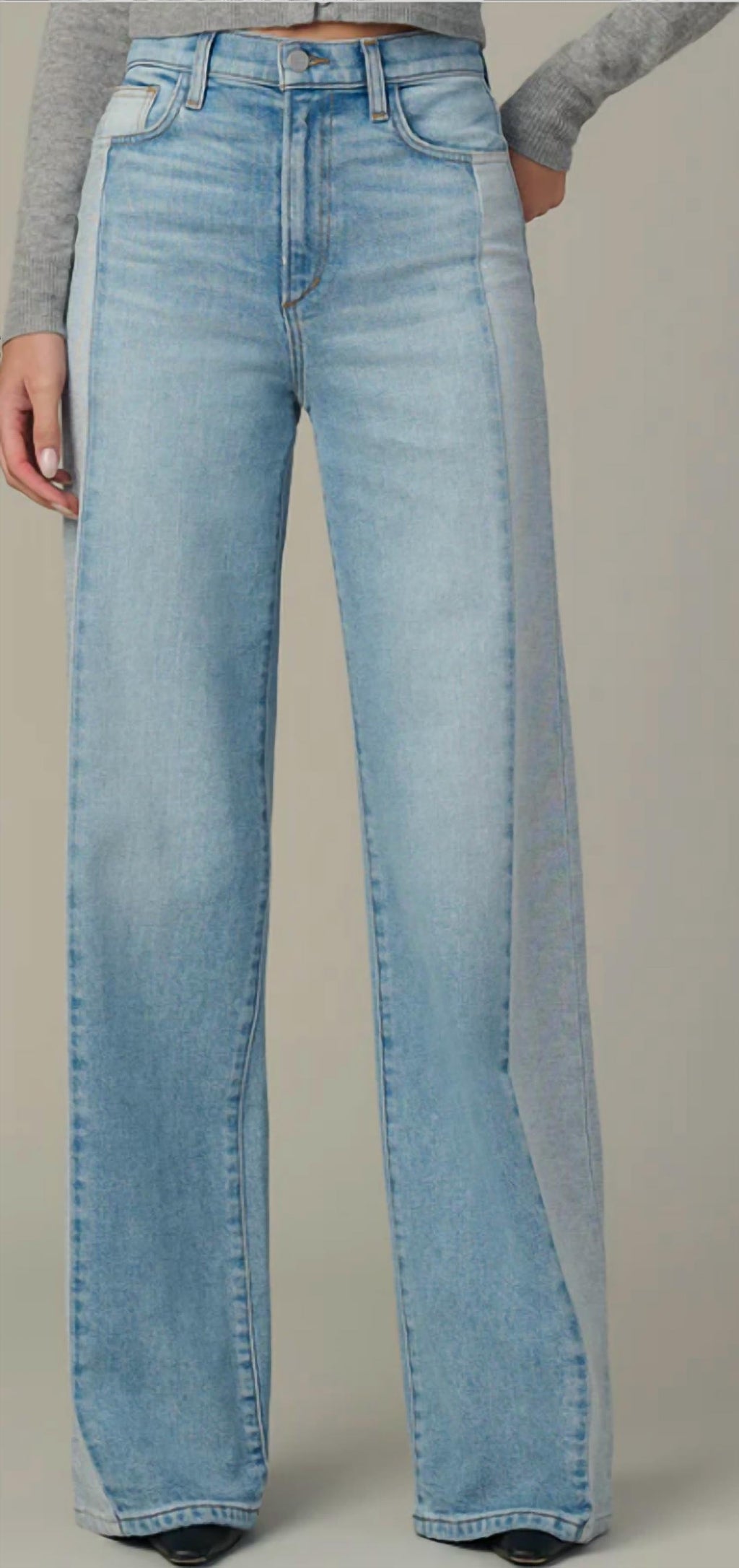 Joe'S Jeans - Mia Pieced Two Tone Wide Leg Jeans