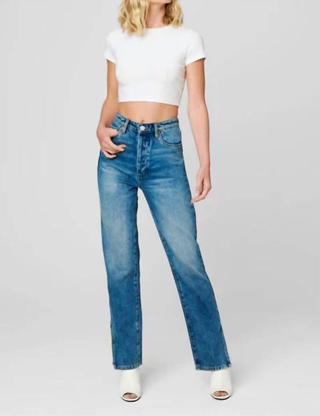 Blanknyc - the lexington slim straight slit jeans