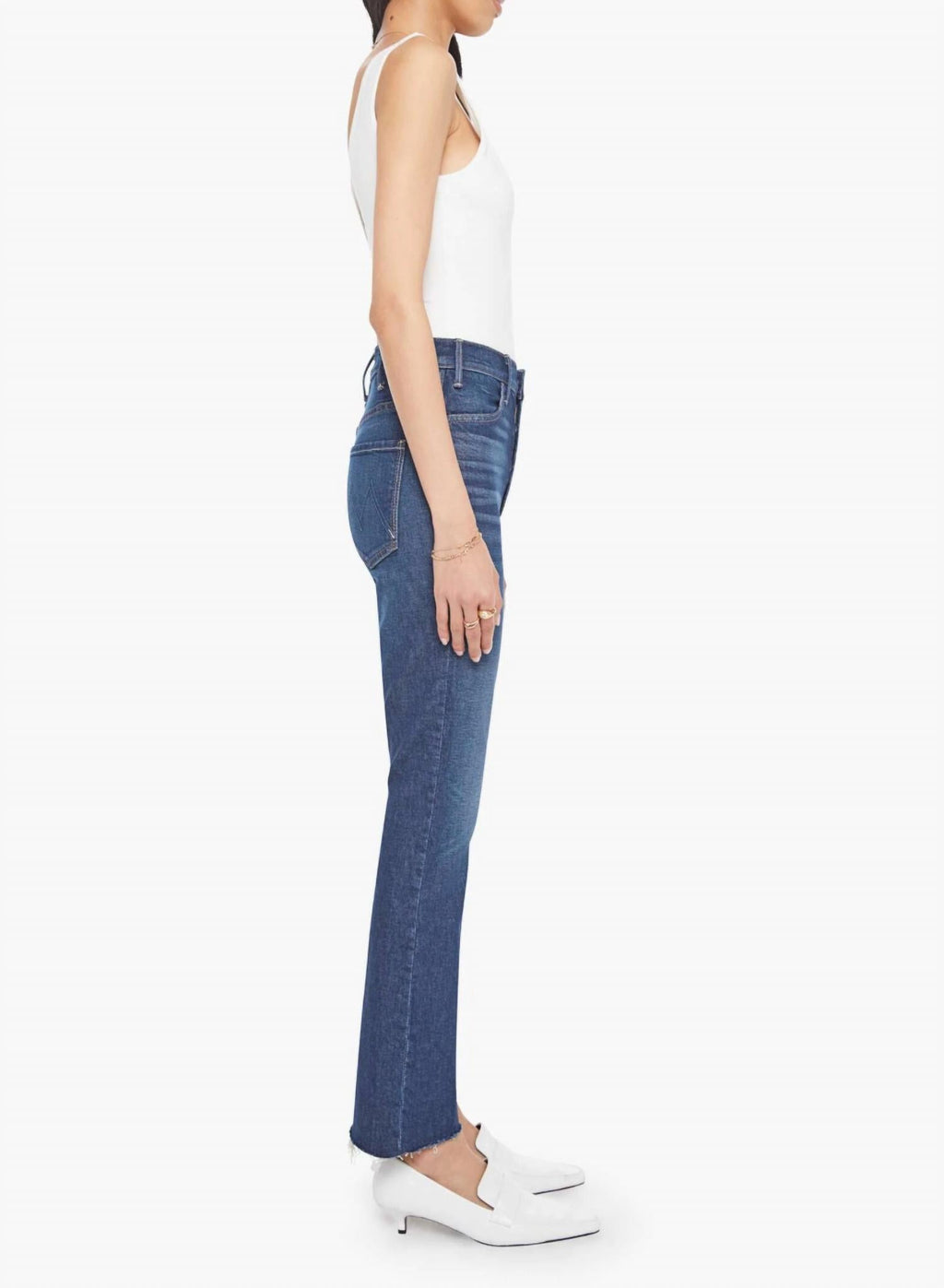 Mother - The Hustler Flood Fray Ankle Bootcut Jeans