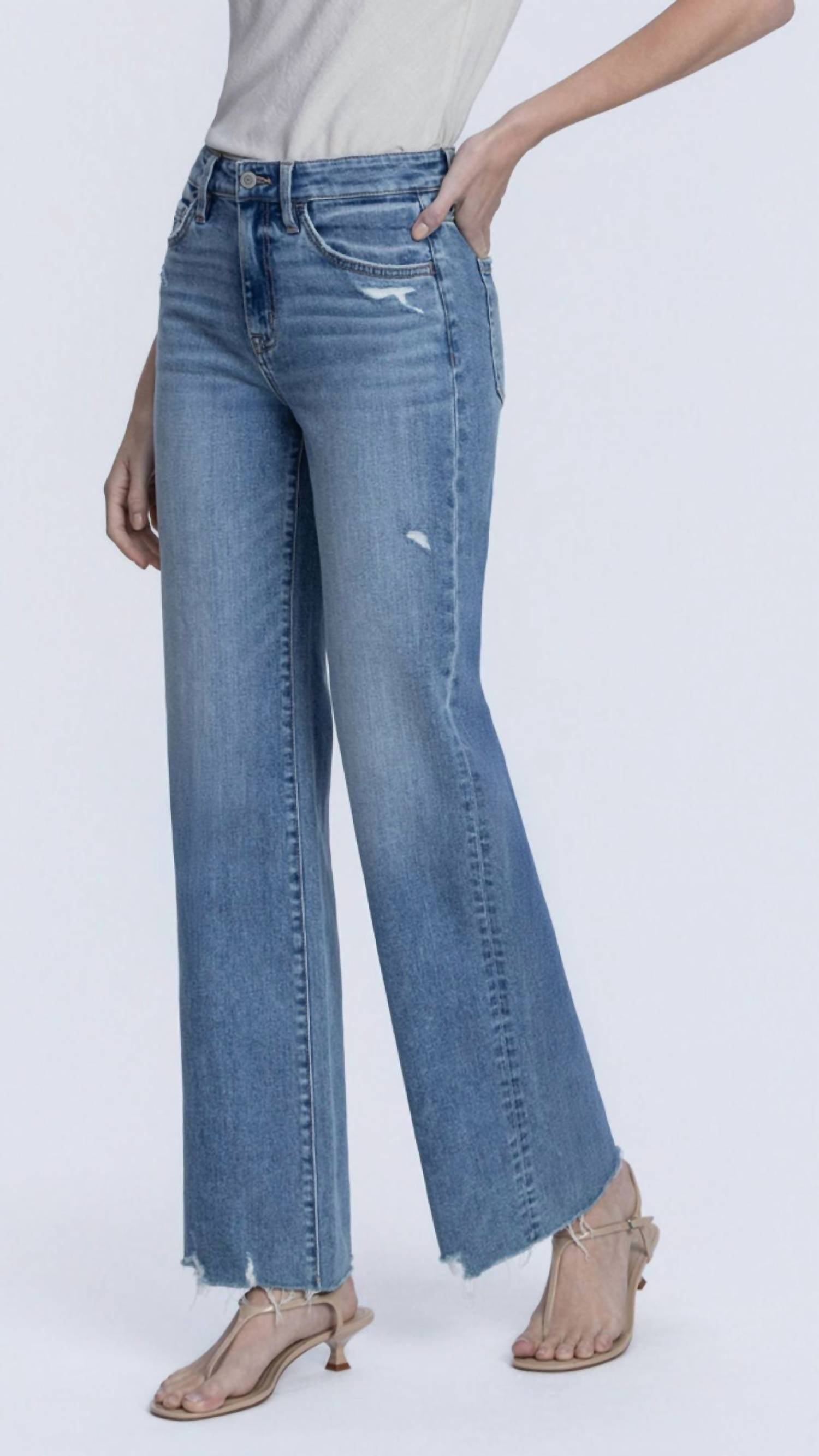 Flying Monkey - Women's High Rise Slant Side Seam Vintage Flare Jeans