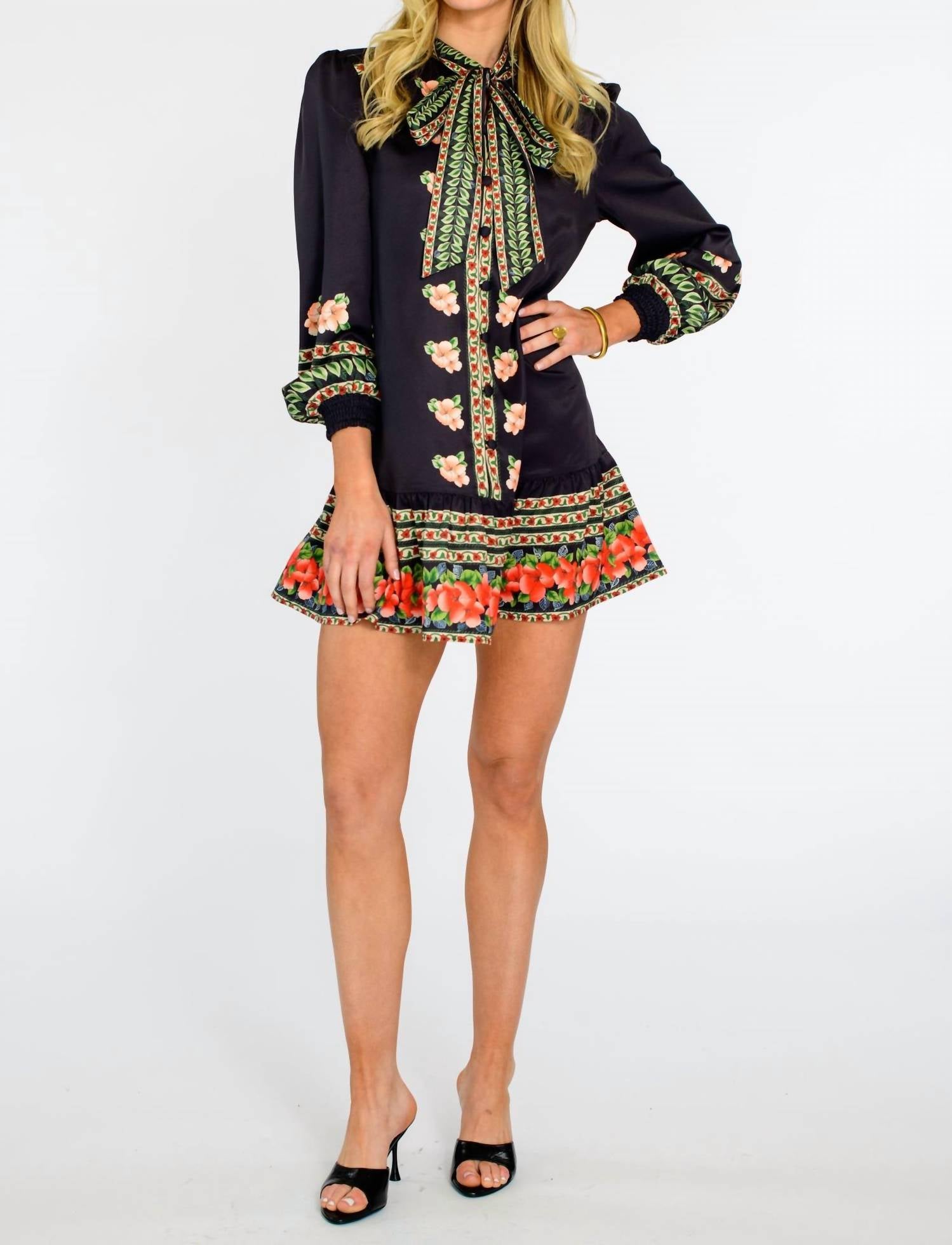 Elizabeth James The Label - Garland Stripe Britt Bow Top