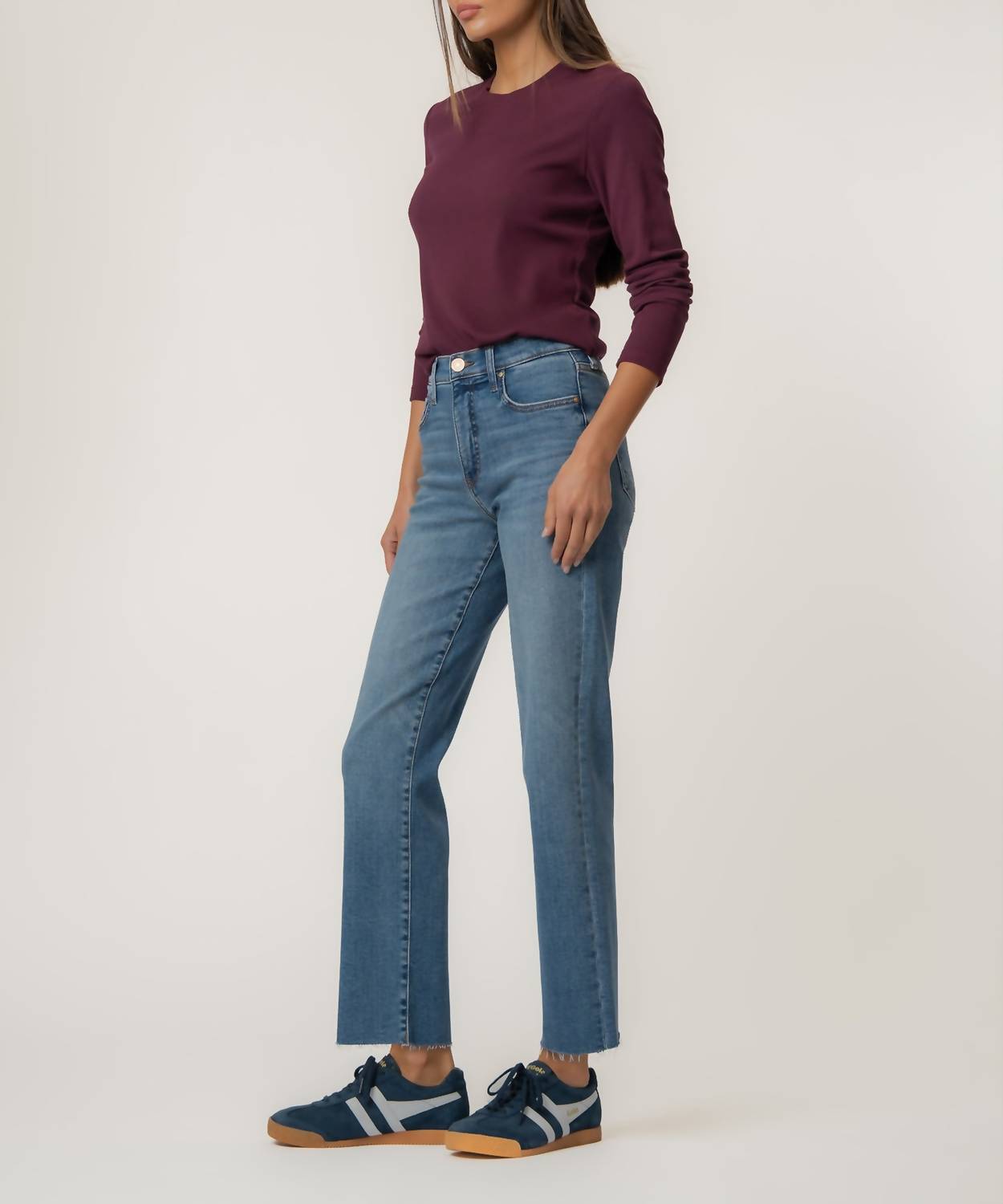 Kut From The Kloth - Avery Straight Leg Jeans With Raw Hem