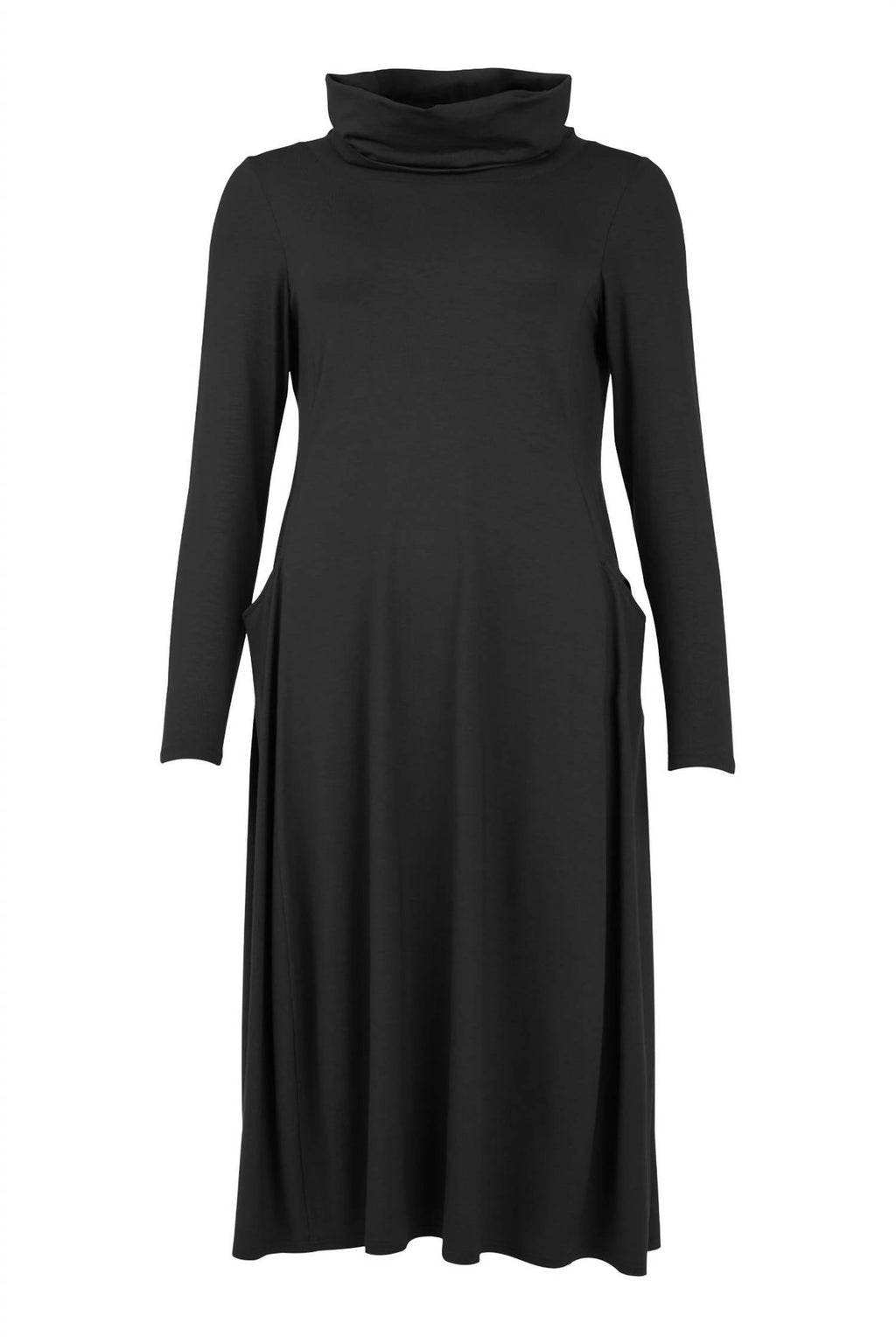 Noen - Long-sleeve Cowl Neck Soft Knit Dress