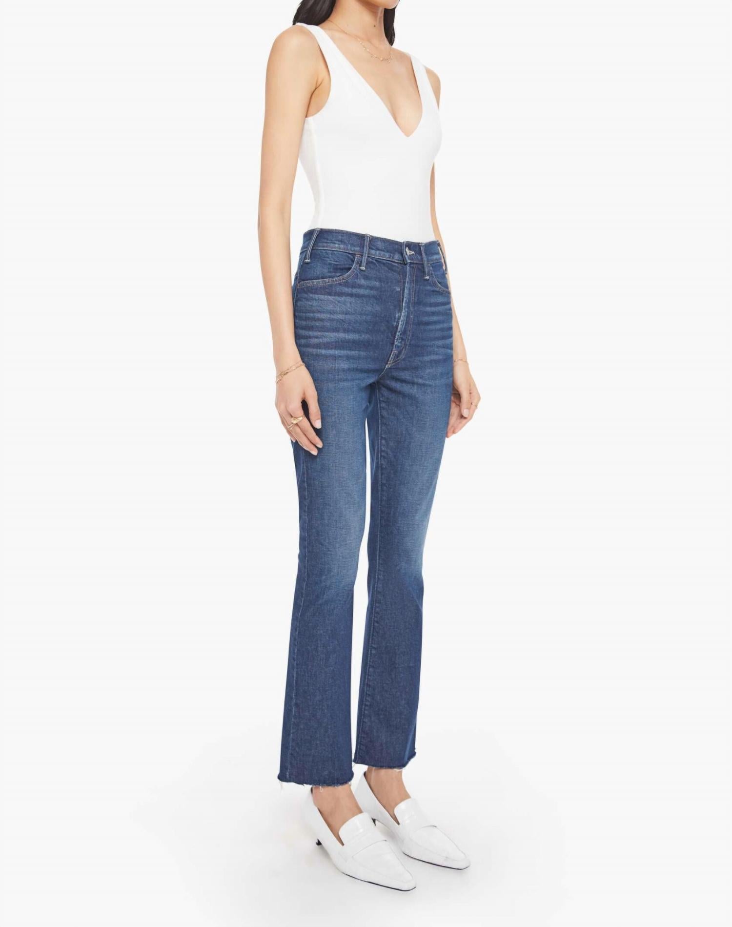 Mother - The Hustler Flood Fray Ankle Bootcut Jeans