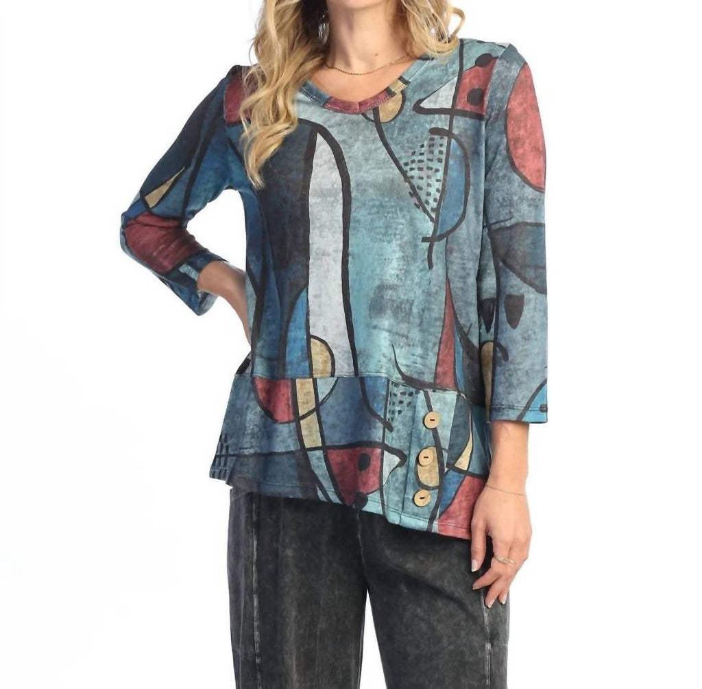 Jess & Jane - Granada Light Knit Asymmetric Hem Top