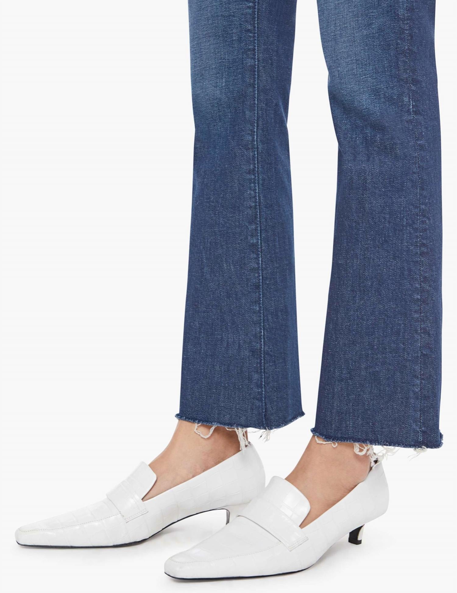 Mother - The Hustler Flood Fray Ankle Bootcut Jeans