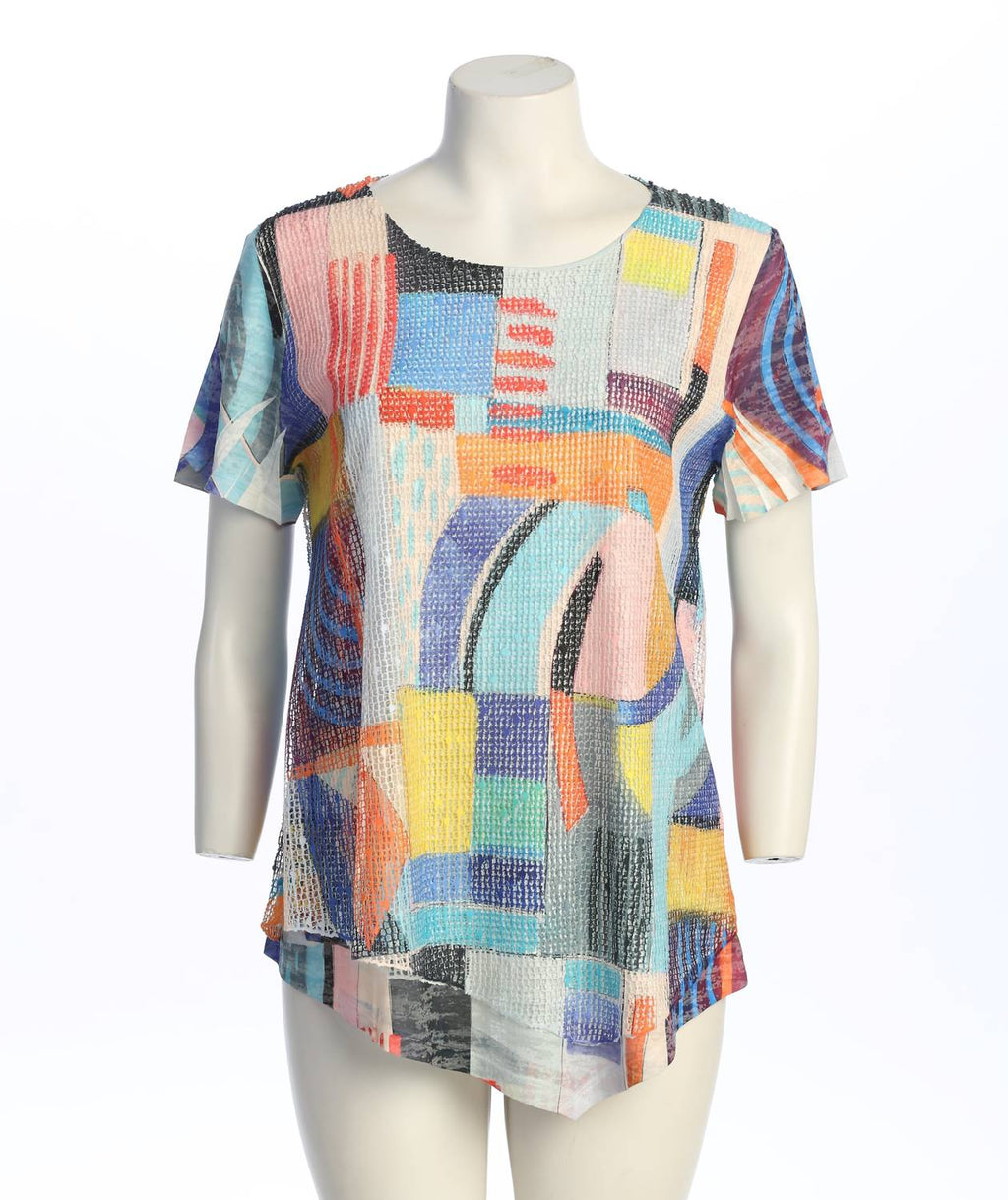 Jess & Jane - Santiago Boucle Mesh Asymmetric Top