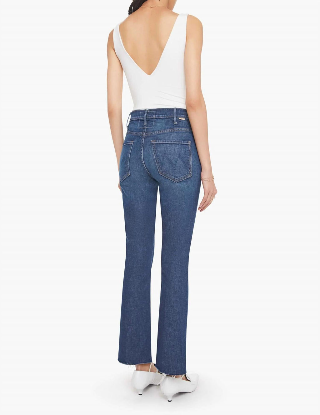 Mother - The Hustler Flood Fray Ankle Bootcut Jeans