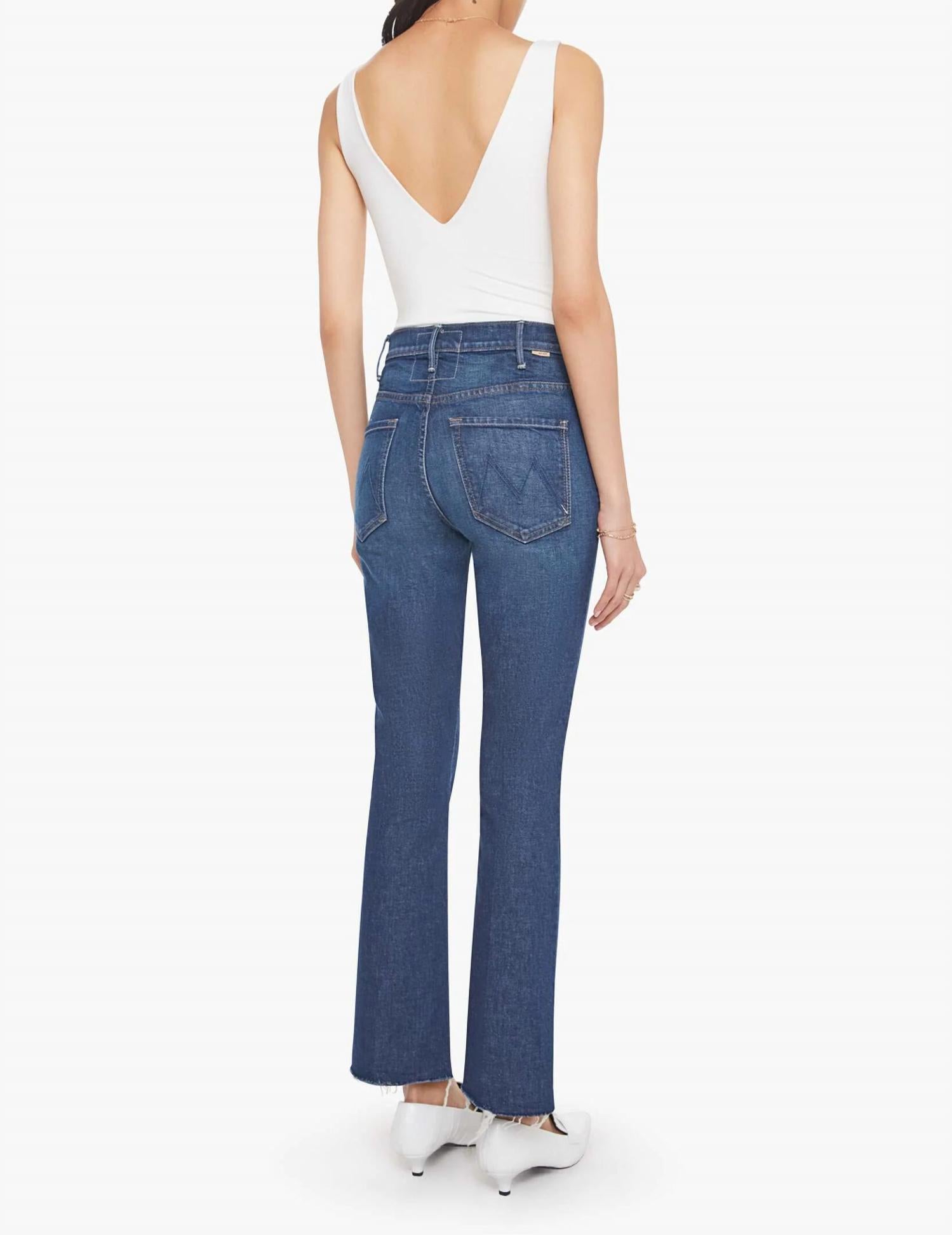 Mother - The Hustler Flood Fray Ankle Bootcut Jeans