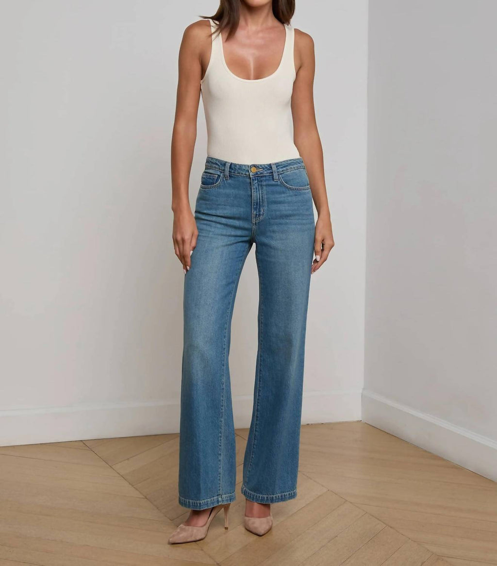L'Agence - Scottie High Rise Wide Leg Jeans