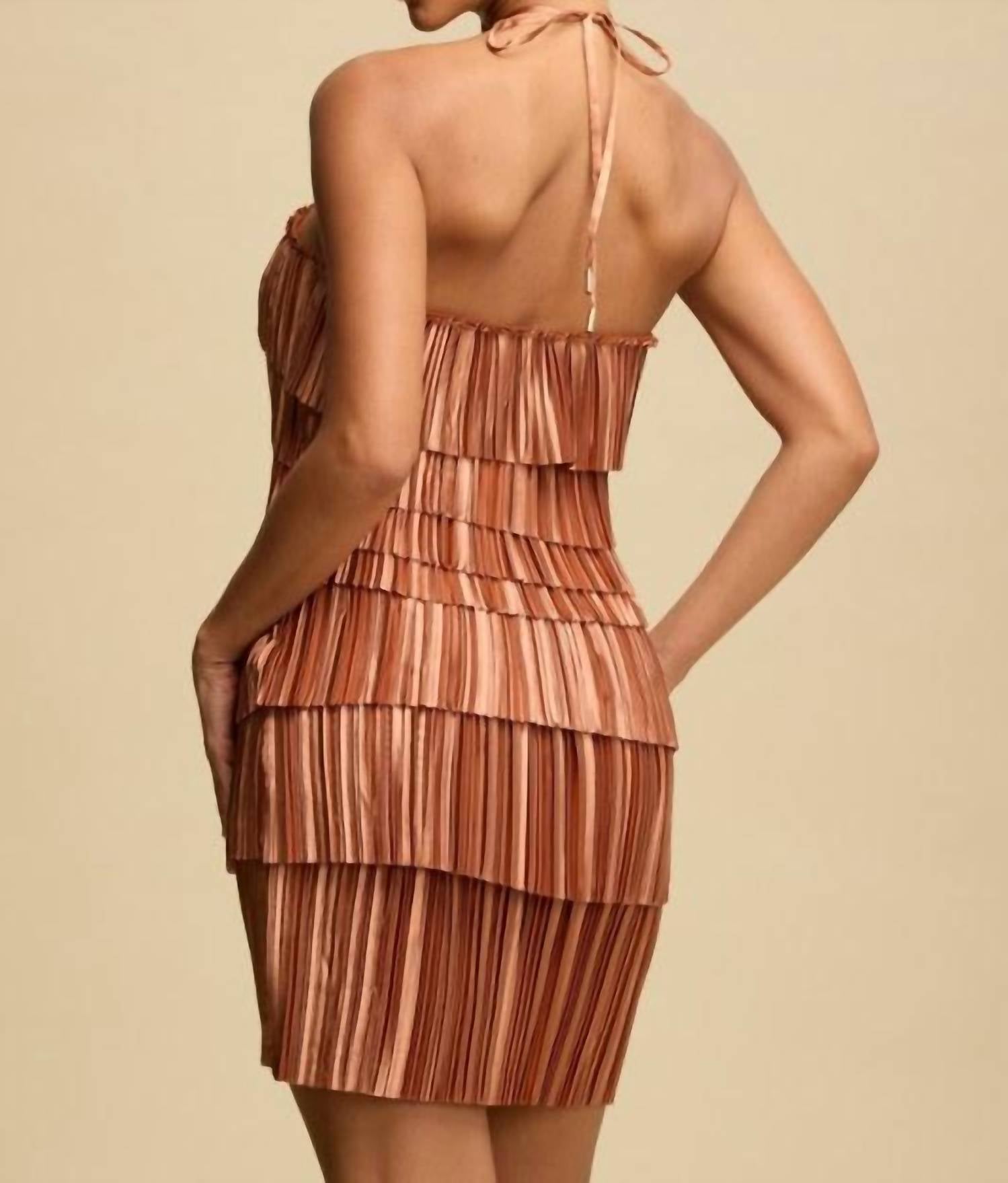Luxxel - Chloe Pleated Layered Mini Dress